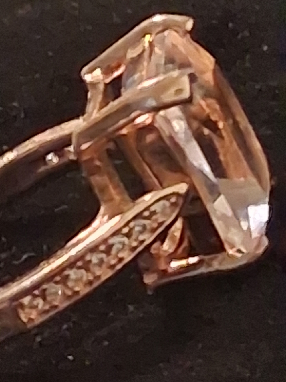 Rose Gold Crystal Halo Engagement Ring - Women Jewelry